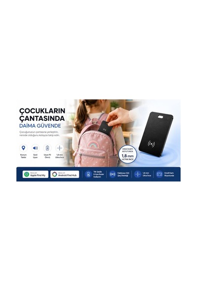 Ok110 Akıllı Kart Tipi Konum Takip Cihazı İos Ve Android Uyumlu Aircard Siyah