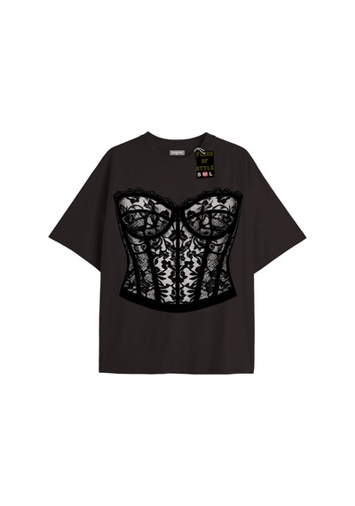 Flood Of Style Siyah Oversize T-shirt Danteli Özel Tasarım