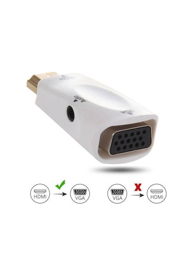 Hdmi To Vga Dönüştürücü Çevirici Receiver Uydu Ps3 Ps4 Xbox Pc