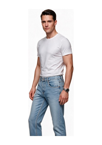 Jsco Erkek Normal Kesim Jean Pantolon Beş Cepli Düğme Fermuar Kapatmalı Js2203-c100 Mavi