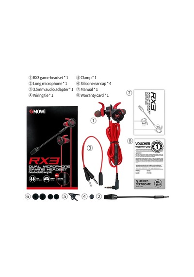 Xmowi Rx3 35mm Çift Mikrofonlu Oyuncu Kulaklık Gaming Kulaklığı- 5775 Belirtilmemiş