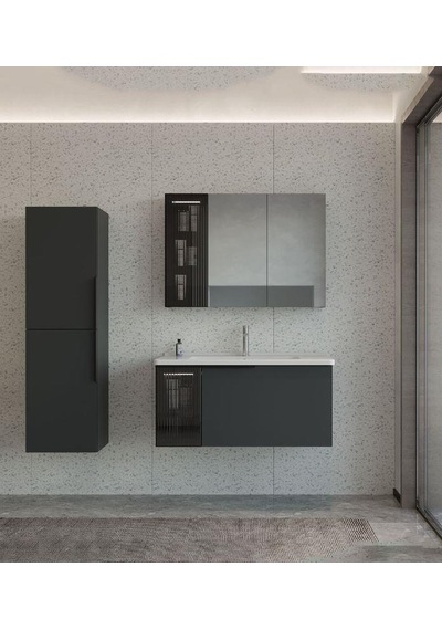 Orka Pure 80 Cm Mat Antrasit Banyo Dolabı Takımı Ve Boy Dolabı Orka Pure 80 Cm Mat Antrasit Banyo Dolabı Takımı Ve Boy Dolabı