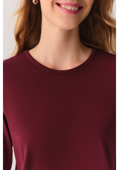 Suwen Pamuklu Comfort Pijama Takımı Sh26405660020 Bordo