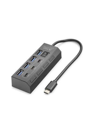 Type-c 3.2 Gen1 Anahtarlı Hub 7 Port 5 Gbps Siyah Hdx7057
