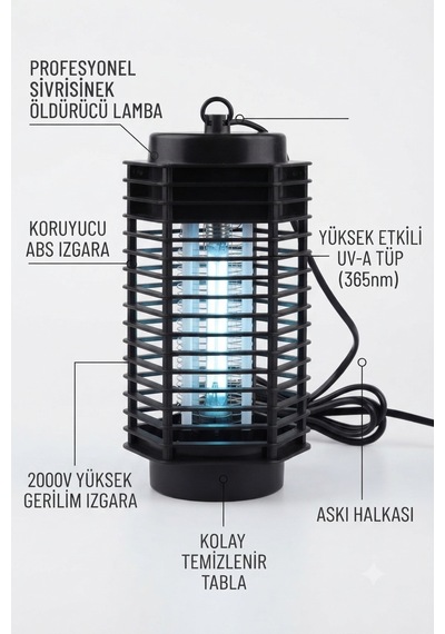 Carboon 9w Elektrikli Uv Led Işıklı Sinek Sivrisinek Öldürücü Sessiz, Sağlıklı Ve Etkili Koruma