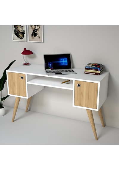 Emkawood Emkawood Arte Çalışma Masası Beyaz  -  Meşe