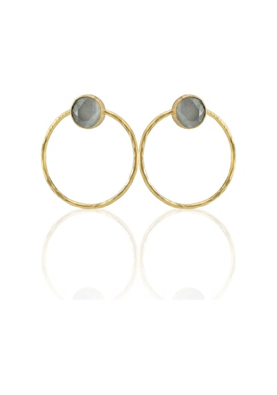 Kadir Jewellery 22 Ayar Altın Kaplama Kadın Halka Küpe -el İşçiliği Ve Hipoalerjenik Küpe Gri 16916642