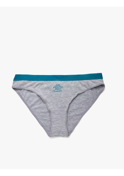 Koton Brief Külot Slogan Baskılı Gri 3slk30009mk Gri