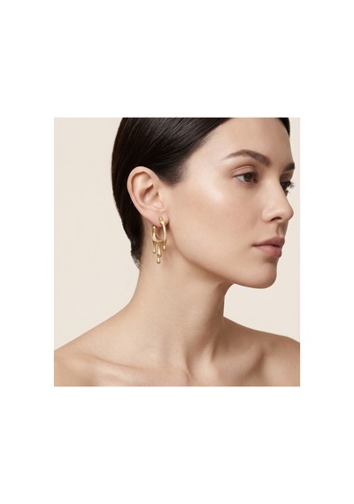 Melted Gold Hoop Küpe Altın