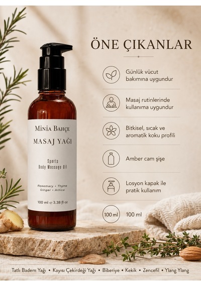 Minia Bahçe Biberiye Masaj Yağı 100 ML