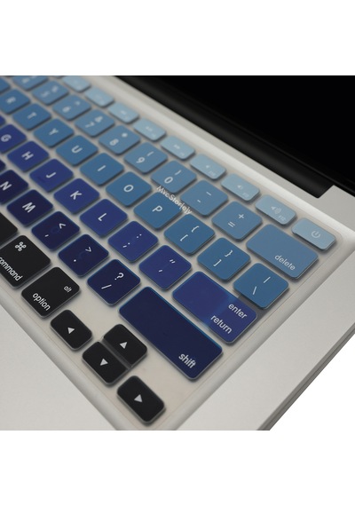 Apple Uyumlu MacBook Air Pro Klavye Koruyucu Us-abd İngilizce Ombre Eski Usb'li Model 2008-2017 İle Lacivert Mavi