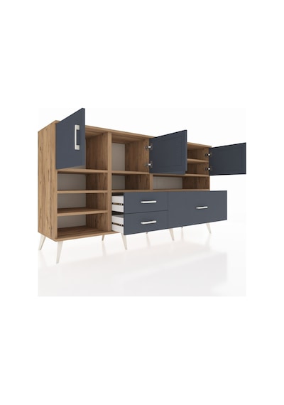 Hyperion Konsol 8 Raflı 3 Çekmeceli 4 Kapaklı 176x44x99 Çam-antra Çam-antrasit Hyperion Konsol 8 Raflı 3 Çekmeceli 4 Kapaklı 176x44x99 Çam-antra Çam-antrasit