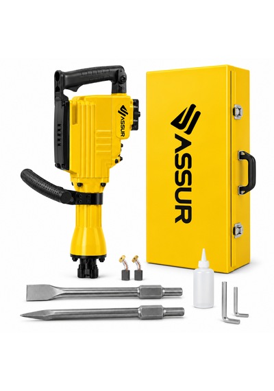 Assur Profesyonel Elektrikli Kırıcı Yıkım Çekici Sarı Çantalı Set