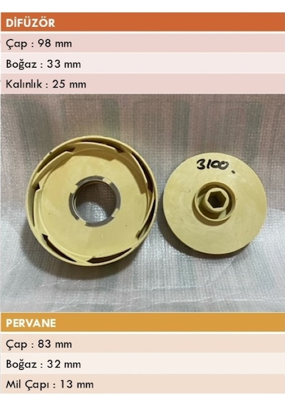 Mas Daf 3100 Serisi Dik Milli Pompa Fan Difüzör Takımı