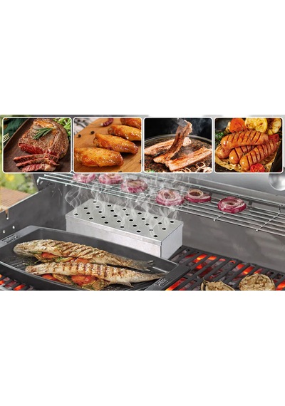 Aromawood Grill Mangal & Bbq Barbekü Aroma Talaşı Tütsüleme Kutusu Inox Grill Smoker Box