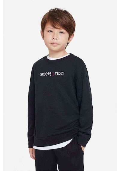 Tshirthane Stanger Things Scoops Troop Baskılı Unisex Çocuk Siyah Sweatshirt (534646092) Siyah