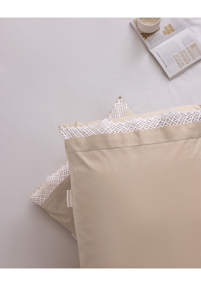 Madame Coco Ancienne Kopanakili %100 Pamuk 2'li Yastık Kılıfı - Bej 8684427304716 Çok Renkli