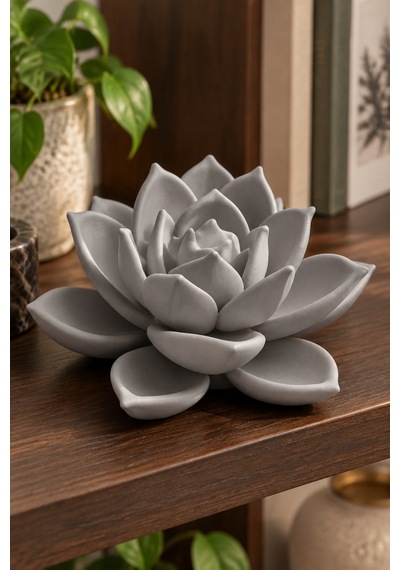 Huzur Veren Çiçeklenme Lotus Çiçeği Figürlü Dekoratif Biblo 95874901