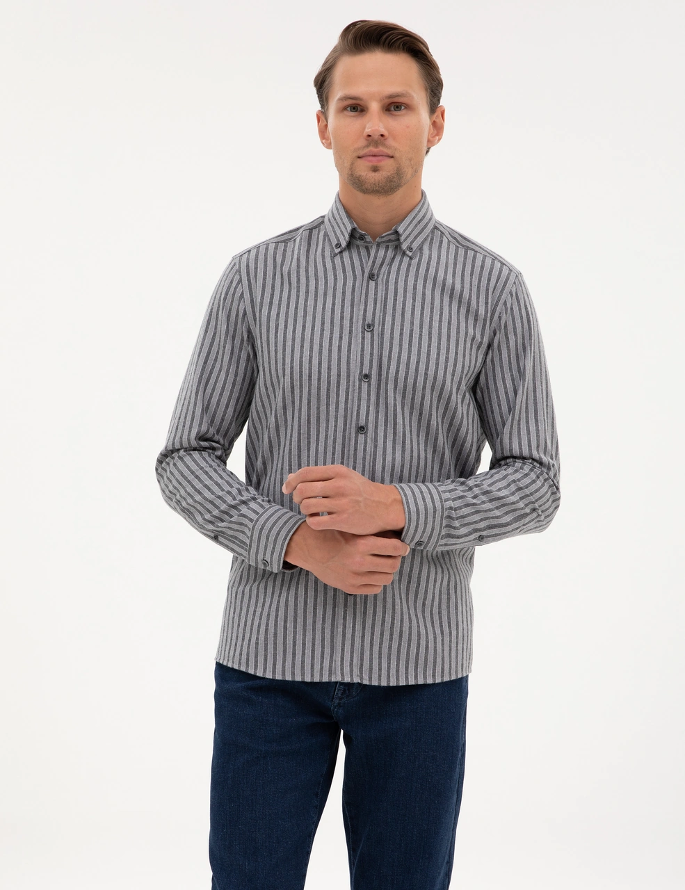 Pierre Cardin Erkek Gri Gömlek Desenli 50316710-vr024 Gri