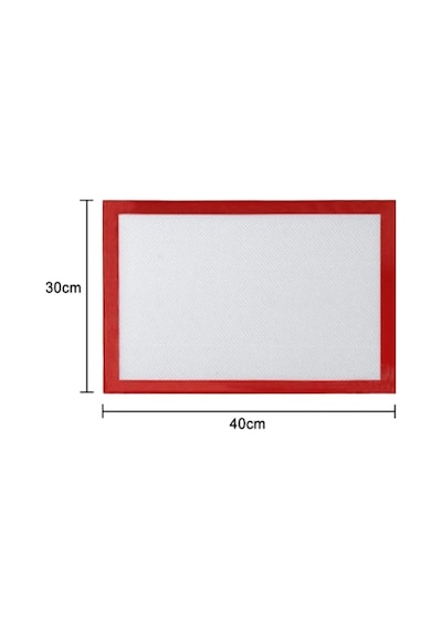 Silpat Silikon Yanmaz Yapışmaz Pişirme Matı 40 x 30 Kırmızı