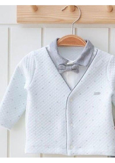 Miomini Baby Erkek Bebek Kapitone Patikli Papyonlu 2 Li Takım-14949 Mavi