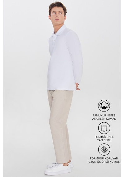 Erkek Bej Pamuklu Standart Fit Normal Kesim Beli Lastikli Diagonal Desenli Örme Pantolon Bej Erkek Bej Pamuklu Standart Fit Normal Kesim Beli Lastikli Diagonal Desenli Örme Pantolon Bej