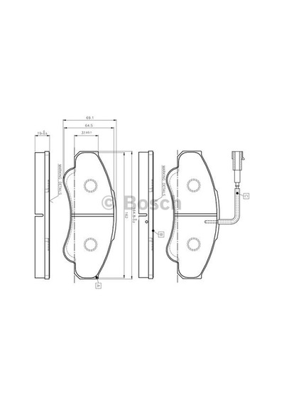 BOSCH 986424769 Fren Balatası Ön Fişli Ducato 94-02 / Boxer 94-02 / Jumper 94-02 18Q Büyük Tıp