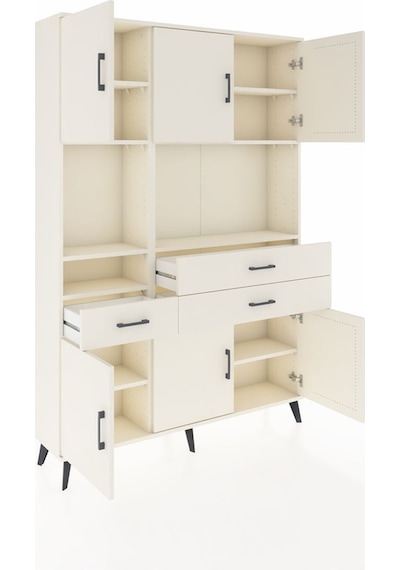 Arges Dolap 9 Raflı 3 Çekmeceli 6 Kapaklı 132x30x195 Aytaşı-a... Aytaşı