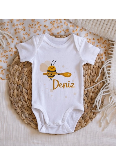 Bitmeyenkartus Bk Kids Isimli Bebek Body Zıbın - Model 35 Beyaz