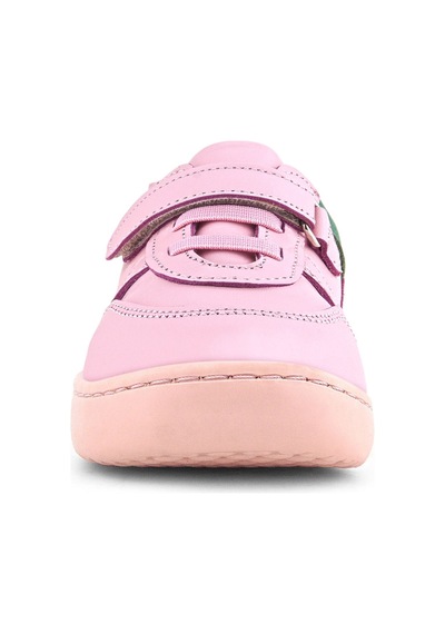 Rakerplus Bob Hakiki Deri Pembe Yeşil Barefoot Cırtlı Lastikli Bebek Sneaker Ayakkabı Pembe