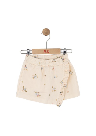 Kız Çocuk Spring Şort Etek Nk-51604 Krem
