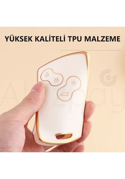 Renault Clio Megane Captur Koleos Fluence Uyumlu Laguna Anahtar Kılıfı Mavi Gold - 1 Adet