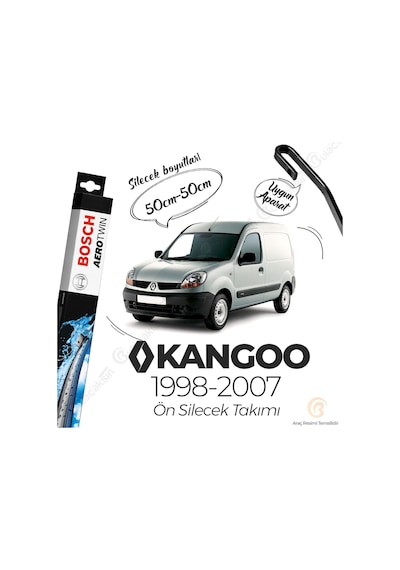 Renault Kangoo Muz Silecek Takımı 1998-2007 Bosch Aerotwin