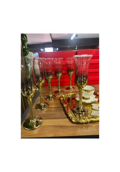 6'lı Gold Kahve Yanı Sunum Bardağı