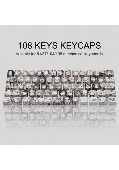 Pbt Anime Keycaps 108 Tuşlar, Xvx Japon Özel Arkadan Aydınlatmalı 61/87/104/108 Cherry Gateron Mx Anahtarları Mekan