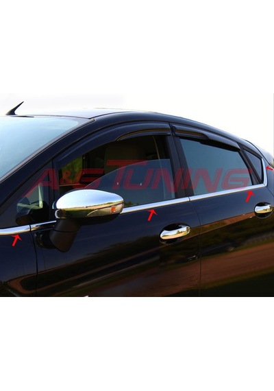 Ford Fiesta Krom Cam Çıtası Tk 2009 - 2017 8Prç Paslanmaz Çelik N11.4885
