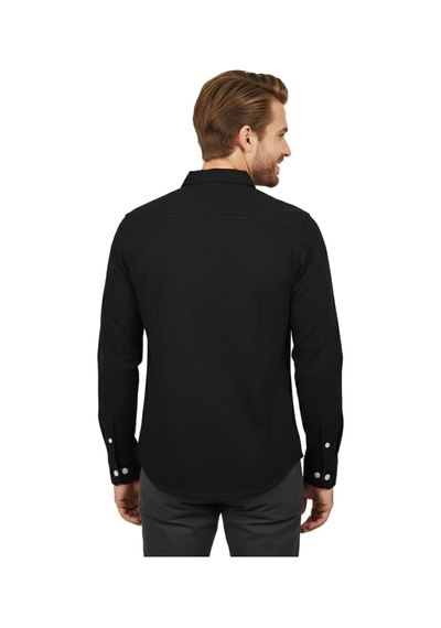 Raymons Erkek Spor Silim Fit Kanvas Tek Cepli Gömlek Bgl-st04955 Siyah