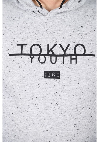Moc Grande Mocgrande Büyük Beden Erkek Sweat Kapüsonlu Tokyo 22702 Grı Gri