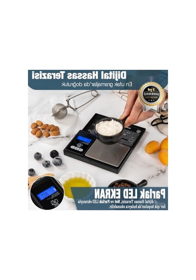 Hassas Dijital Cep Tartısı - 500g Kapasite, 0.01g Hassasiyet Açık Beyaz