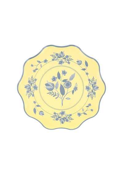 Meri Meri - Vintage Botanik Desenli Tabaklar - L - 8 Adet