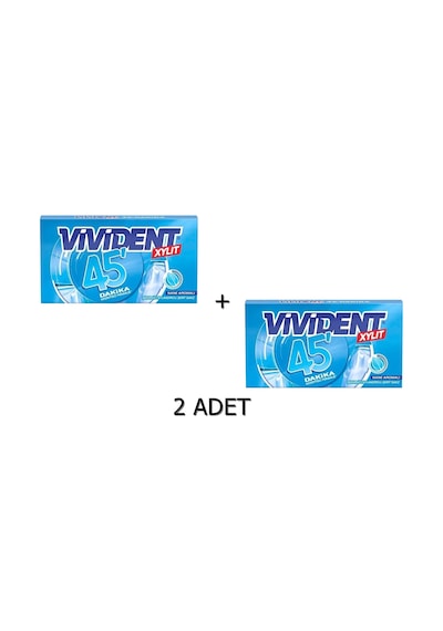 Vivident 45 Dakika Nane Aromalı Şekersiz Tatlandırıcılı Şerit Sakız 2 x 26 G
