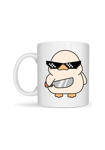 Deal With It Havalı Ördek Tasarımlı Porselen Kupa Model 80 Eğlenceli, Mizahi & Hediyelik Kahve K Çok Renkli