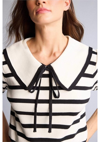 Defacto Crop Top Büyük Yaka Kazak H6636ax26spwt32 Beyaz-wt32