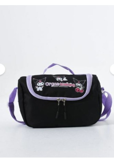 Trg Roxy Lila Kuromi Kore Kawaii Okul Çantası Seti Sırt Çantası + Beslenme Çantası + Kalemlik Siyah-mor