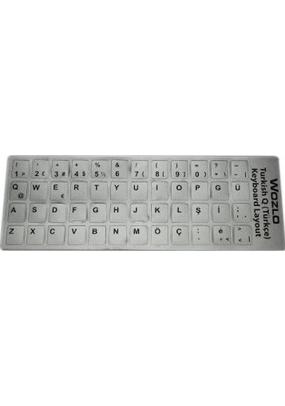 Türkçe Gümüş Q - F Klavye Etiketi - Laptop PC Keyboard Sticker
