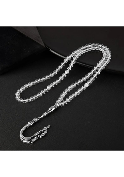 Sertifikalı Kristal Kuvars Doğal Taş Tesbih 99luk 6mm