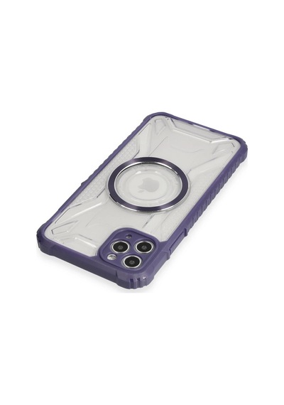 Mey İthalat Apple Uyumlu iPhone 11 Pro Max Kılıf Prag Magneticsafe Kapak - Derin Mor