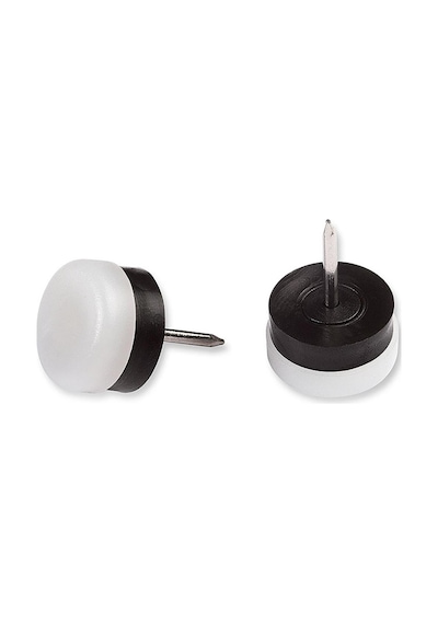 Masa Sandalye Altı Çivili Plastik Kayak Beyaz 18Mm 8 Adet