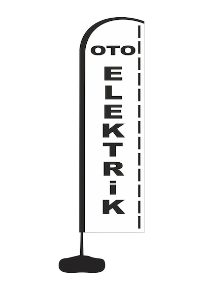 Reklam Ediyoruz Yelken Bayrak Oto Elektrik Temali Bidon ve Dire