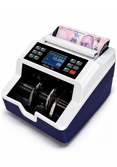 Sesli Karışık Para Sayma Makinesi Mıx 70+ Mavi Ve Beyaz Tl - Euro Karışık Sayım, Dolar Adet Sayım